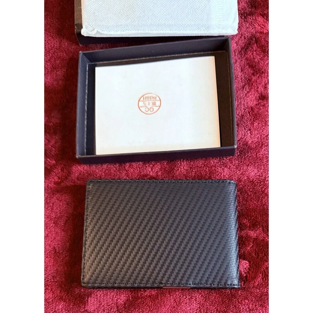 Mens Slim Leather Wallet with Money Clip RFID Blocking Bifold Credit Card Holder